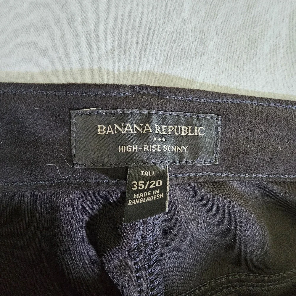 Banana Republic Women's High-Rise‎ Skinny Pants Black Knit Tall 35/20